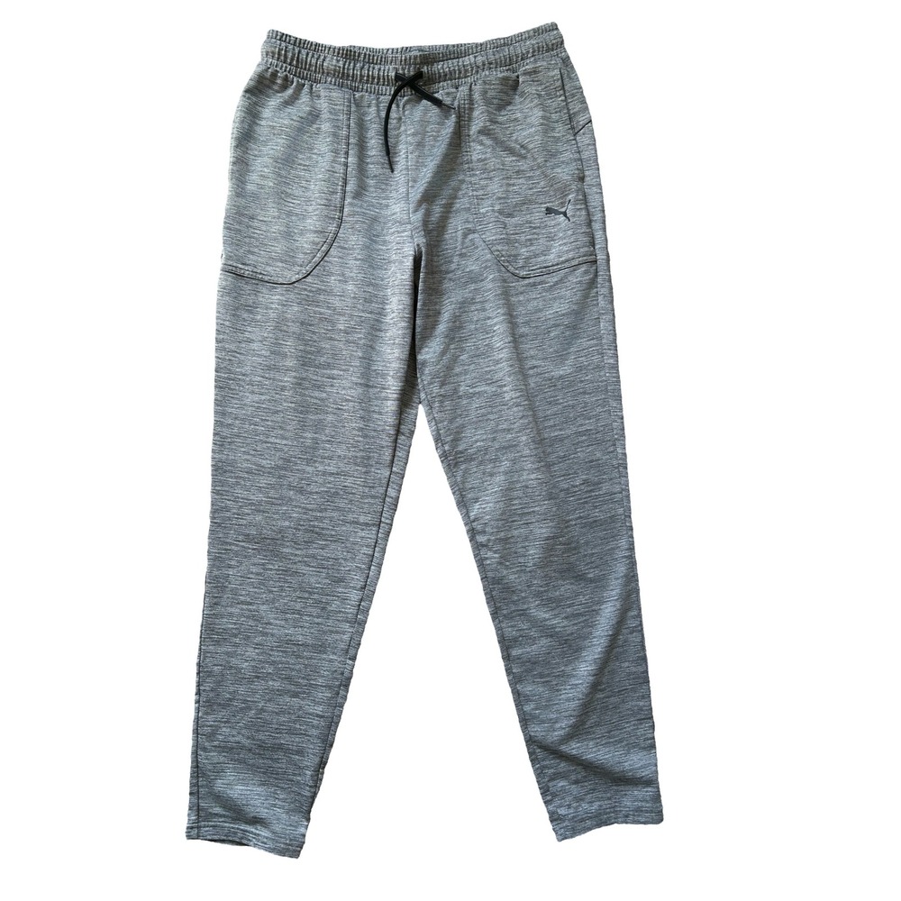EUC Puma Performance Heathered Joggers Gray Athletic Workout‎ Pants Size Large L